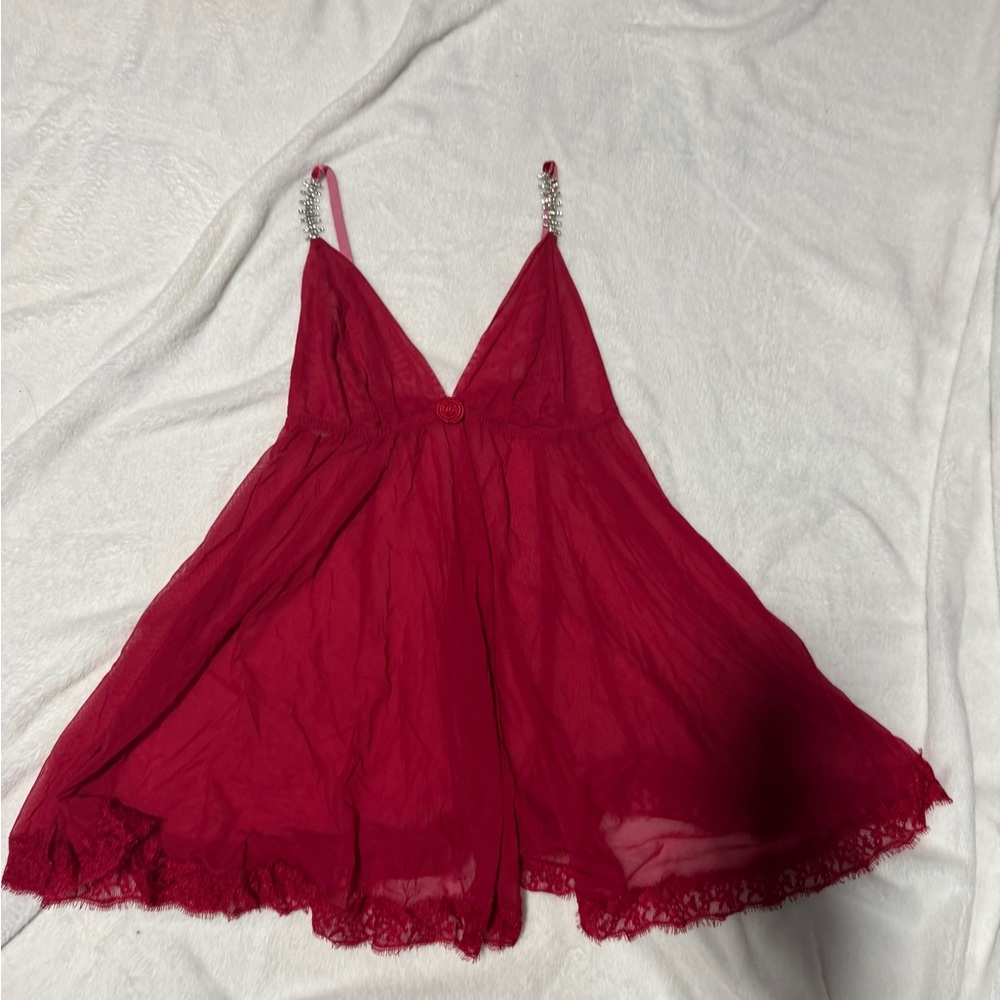 Elegant Red Lace Babydoll